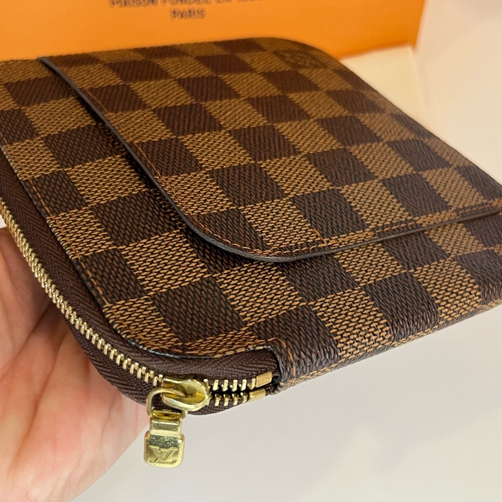 🎀 Louis Vuitton Damier Ebene Canvas Olav Organizer Zip Around Wallet - Picture 5 of 15